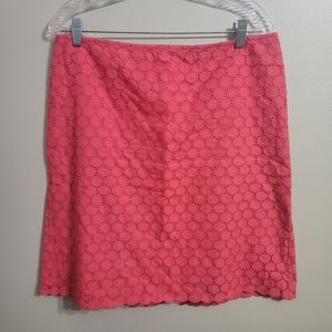 J.Crew Eyelet Pencil Skirt Size 12 Coral